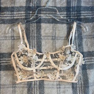 Mesh floral lingerie top